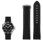 20mm, 21mm, 22mm Nylon Rubber strap for Omega Seamaster Planet Ocean – Deployant/Deployment Clasp - STRAPS