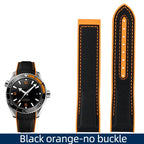 20mm, 21mm, 22mm Nylon Rubber strap for Omega Seamaster Planet Ocean – Deployant/Deployment Clasp - STRAPS
