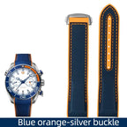20mm, 21mm, 22mm Nylon Rubber strap for Omega Seamaster Planet Ocean – Deployant/Deployment Clasp - STRAPS