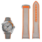 20mm, 21mm, 22mm Nylon Rubber strap for Omega Seamaster Planet Ocean – Deployant/Deployment Clasp - STRAPS