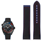 20mm, 21mm, 22mm Nylon Rubber strap for Omega Seamaster Planet Ocean – Deployant/Deployment Clasp - STRAPS