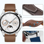 22mm 20mm Leather Strap for HUAWEI: HUAWEI WATCH GT 4 46mm, WATCH 4 Pro, GT 3, GT 2 Pro 42mm - STRAPS