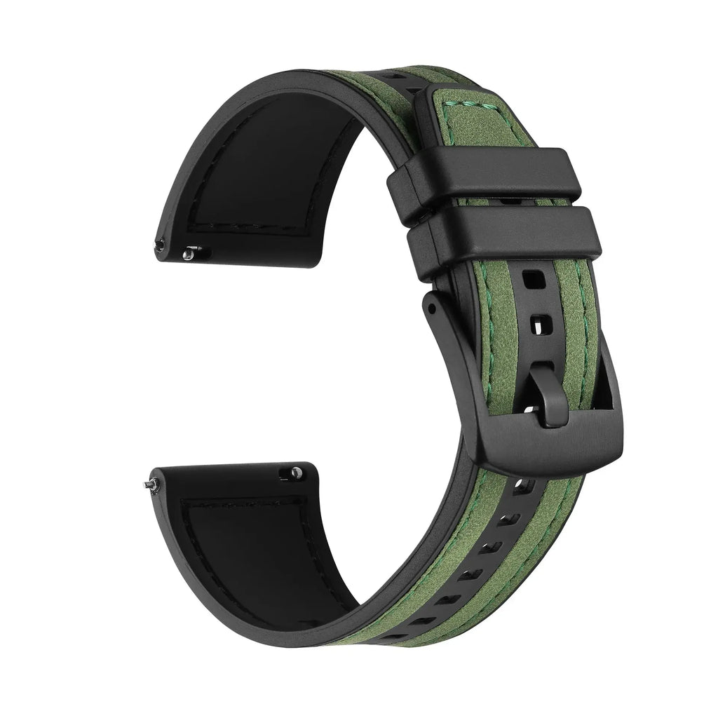22mm Leather Silicone Strap for SUUNTO Ocean, Race S, Vertical, 9 Peak Pro, 5 Peak Replacement Band - STRAPS