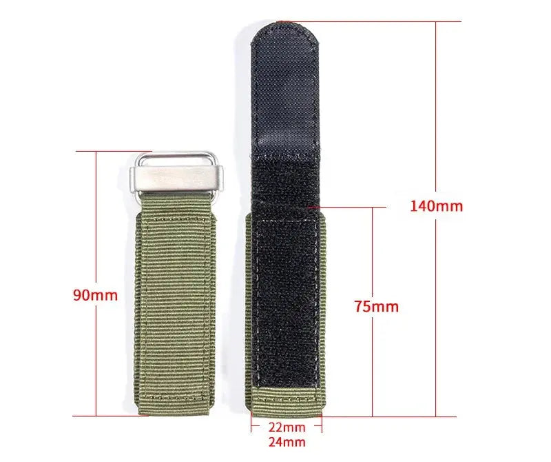 22mm Nylon Hook & Loop Outdoor Watch Strap – Durable Band for Panerai, Seiko, Mido, Citizen - STRAPS