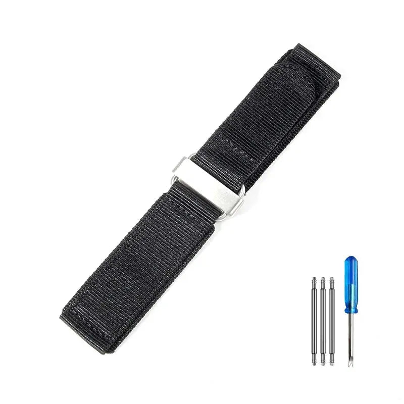 22mm Nylon Hook & Loop Outdoor Watch Strap – Durable Band for Panerai, Seiko, Mido, Citizen - STRAPS