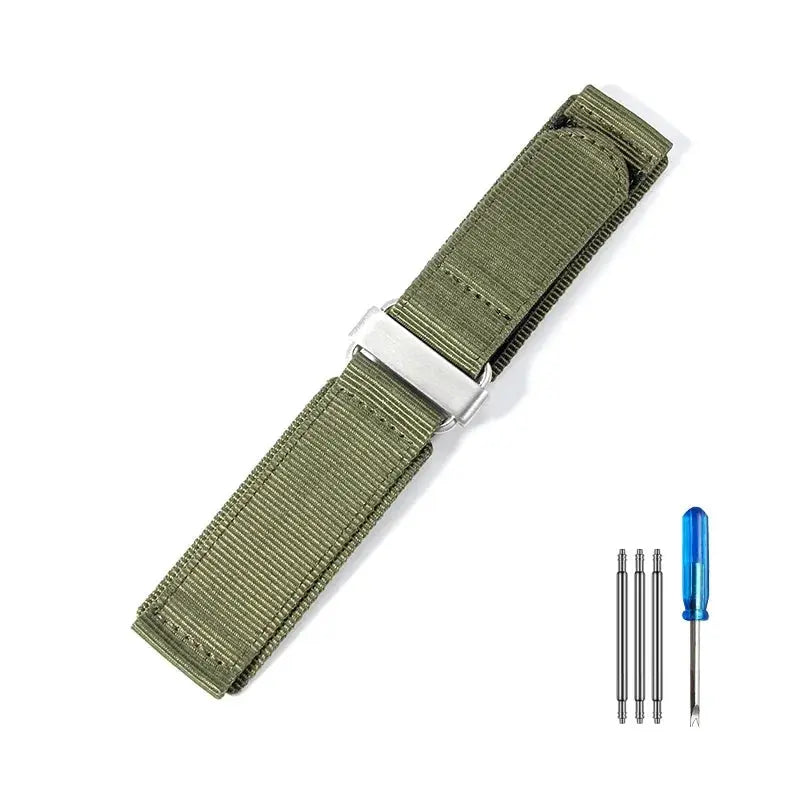 22mm Nylon Hook & Loop Outdoor Watch Strap – Durable Band for Panerai, Seiko, Mido, Citizen - STRAPS