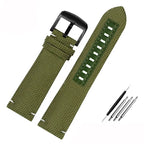 22mm Nylon & Leather Watchband – Durable Canvas Strap for Mido, Citizen & Ocean Star Watches - STRAPS