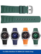 22mm Rubber Watch Strap for Mido Multifort TV M049.526 Curved Interface STRAPS