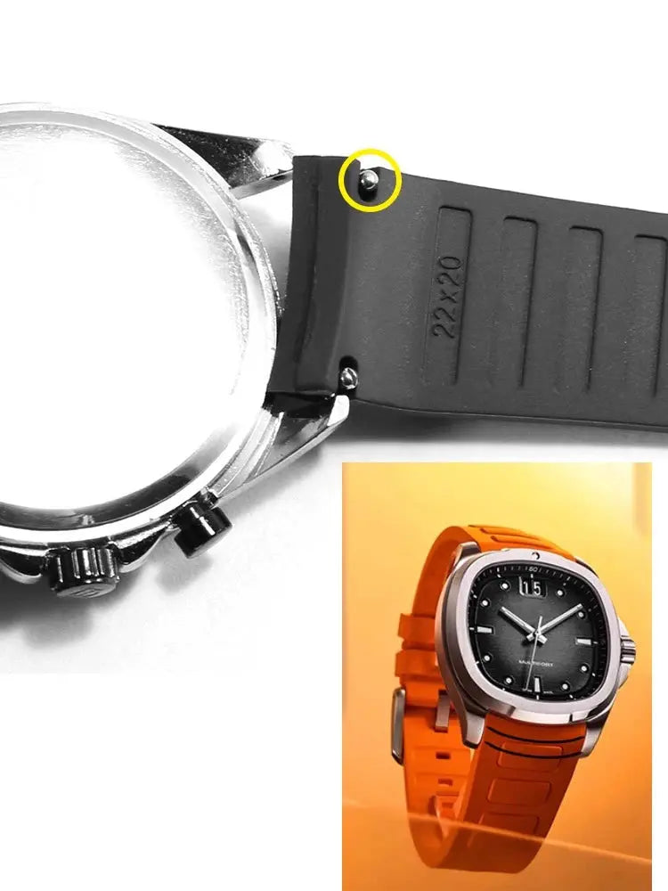 22mm Rubber Watch Strap for Mido Multifort TV M049.526 Curved Interface STRAPS