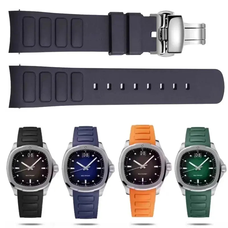 22mm Rubber Watch Strap for Mido Multifort TV M049.526 Curved Interface STRAPS