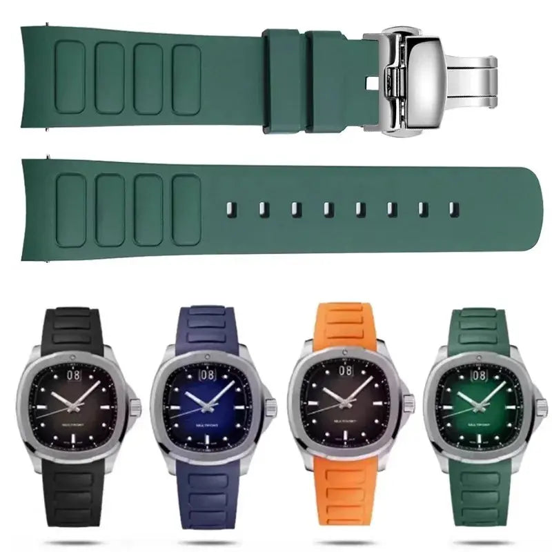 22mm Rubber Watch Strap for Mido Multifort TV M049.526 Curved Interface STRAPS