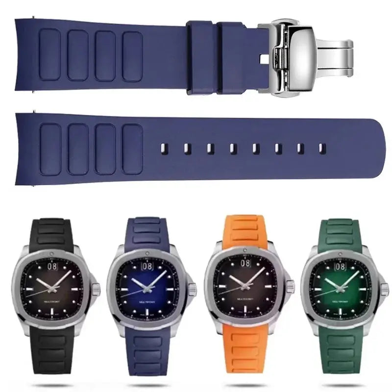 22mm Rubber Watch Strap for Mido Multifort TV M049.526 Curved Interface STRAPS