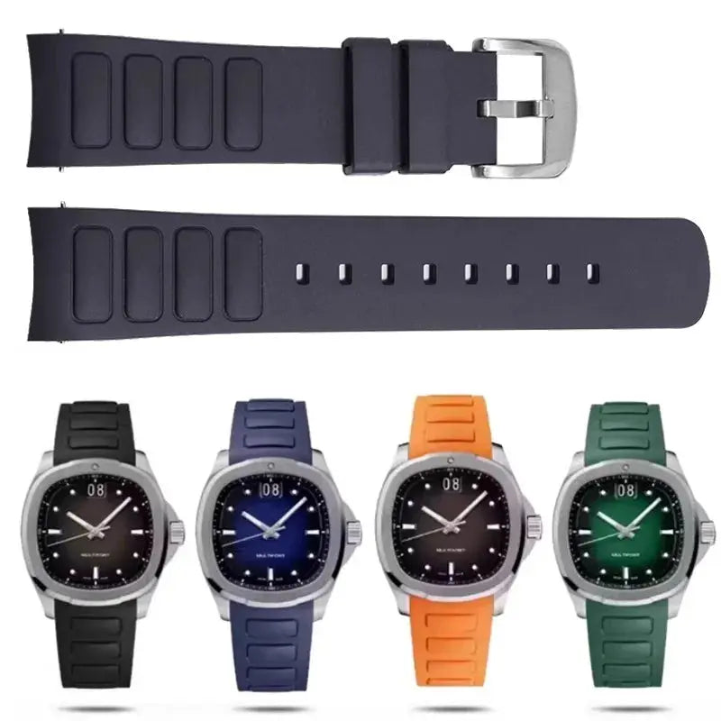 22mm Rubber Watch Strap for Mido Multifort TV M049.526 Curved Interface STRAPS