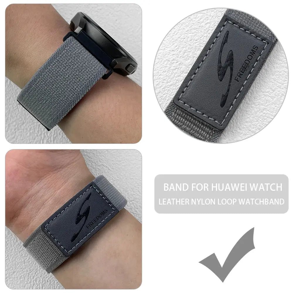 22mm Silicone Leather Band for Huawei, Amazfit, TicWatch Watch Series & Other Smartwatches - STRAPS