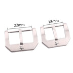 22mm Stainless Steel Watch Buckle - Silver Brushed Metal - High Quality - STRAPS