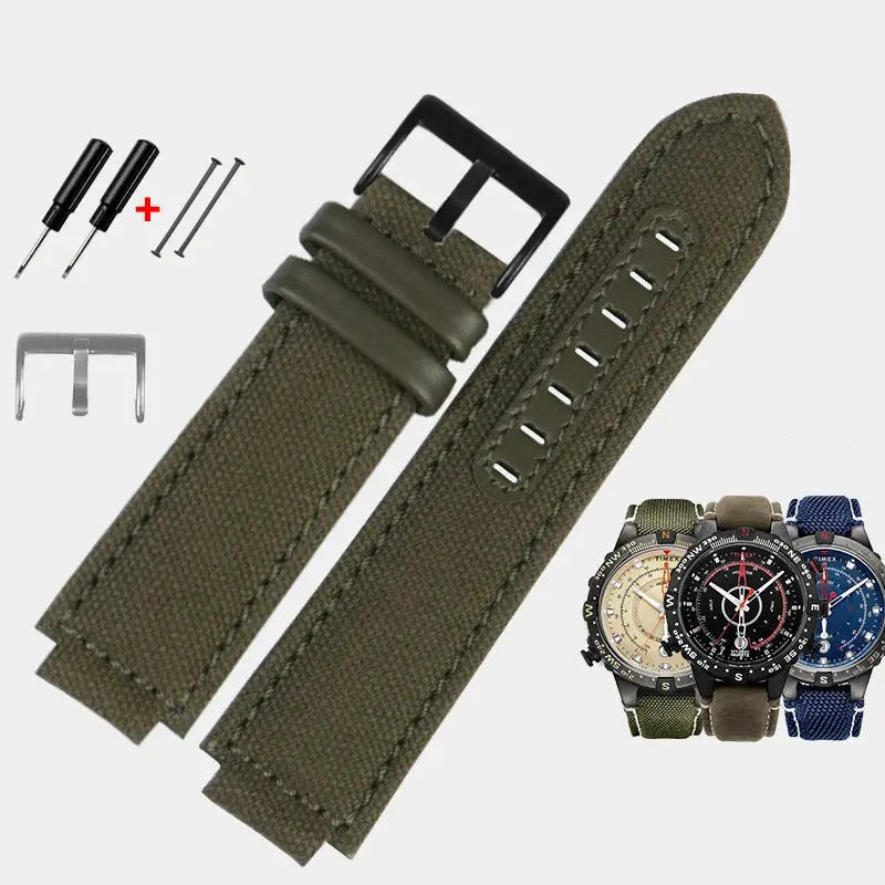 24*16MM Canvas Watch Strap for Timex Tidal Compass - High-Quality Nylon Watchband - STRAPS