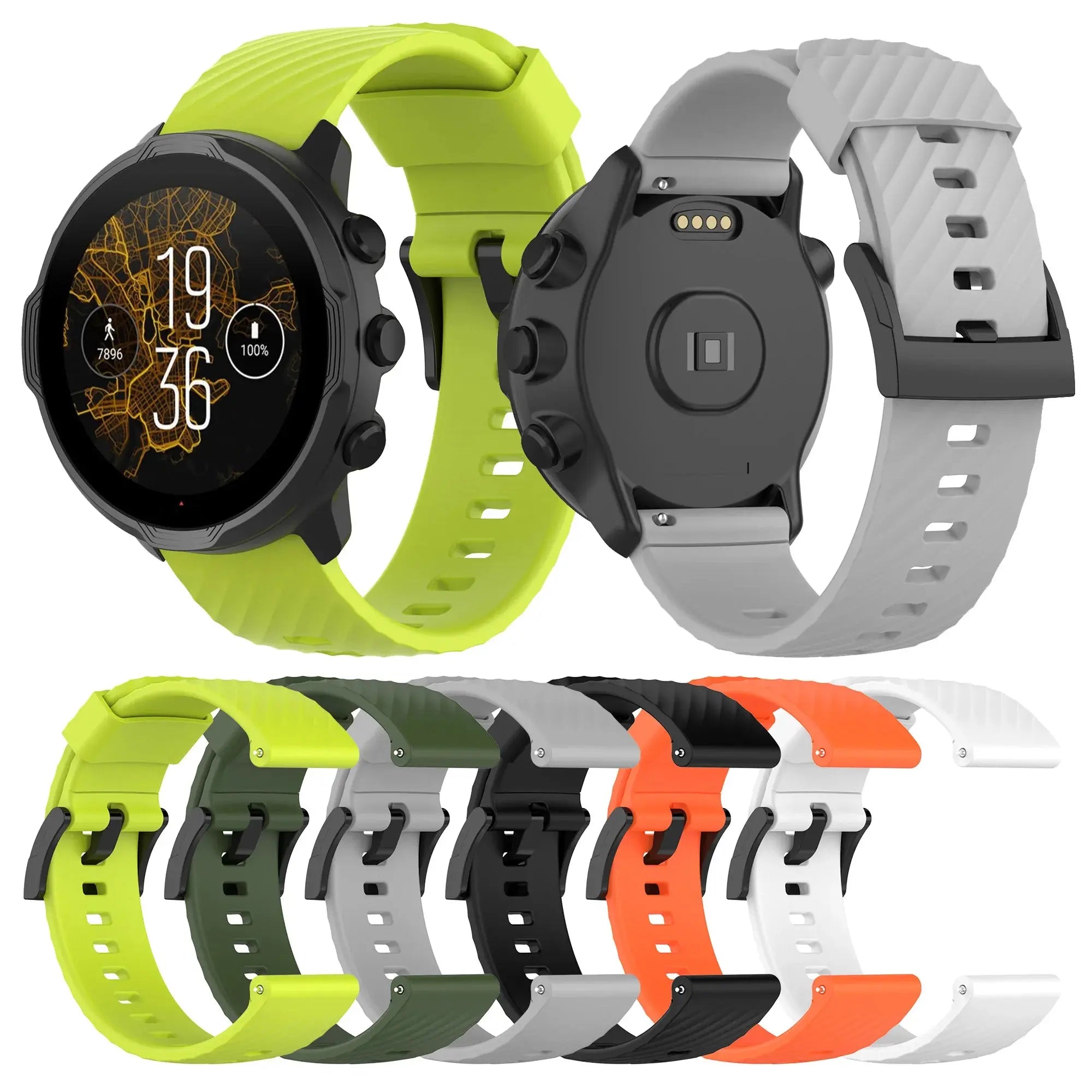 24mm Silicone Strap for Suunto 7/9 Baro/D5/Spartan Sport Wrist HR – Replacement Watchband - STRAPS