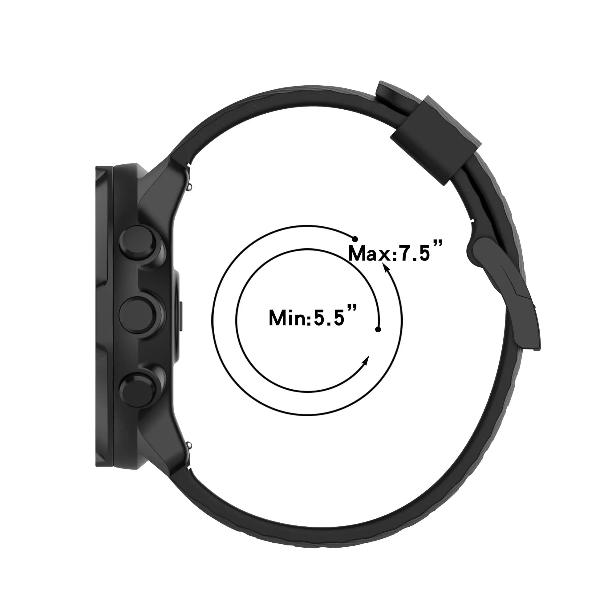 24mm Silicone Strap for Suunto 7/9 Baro/D5/Spartan Sport Wrist HR – Replacement Watchband - STRAPS