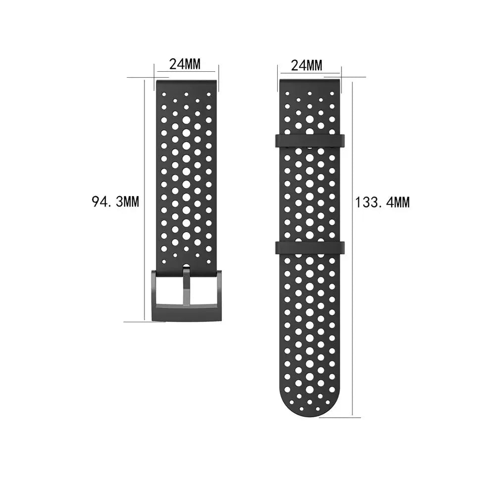 24mm Silicone Watch Band for Suunto 9 Baro, Spartan Sport, Fossil Q Hybrid STRAPS