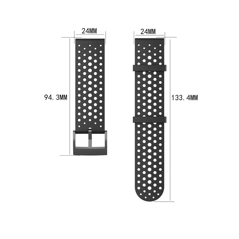 24mm Silicone Watch Band for Suunto 9 Baro, Spartan Sport, Fossil Q Hybrid STRAPS