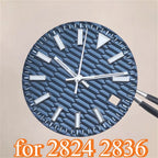28.5mm Ice Blue Luminous Watch Dial - Horizontal Logbook - Miyota 8215/ETA 2824 - STRAPS