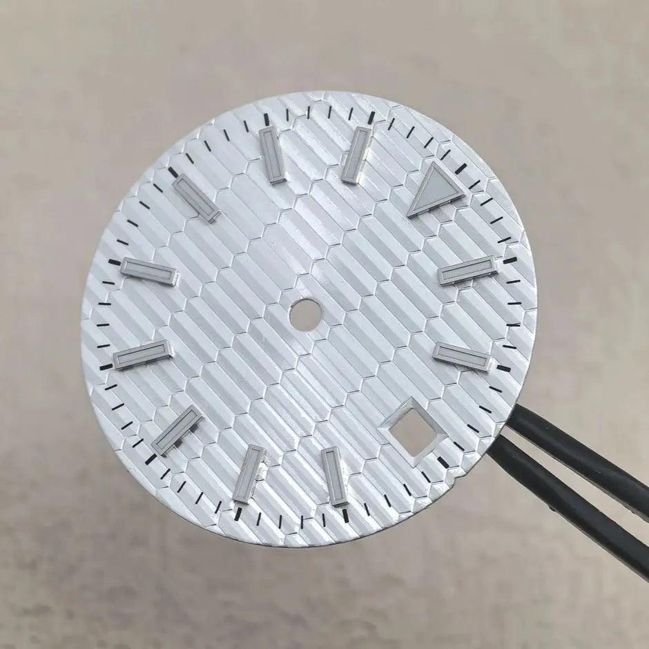 28.5mm Ice Blue Luminous Watch Dial - Horizontal Logbook - Miyota 8215/ETA 2824 - STRAPS