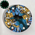 28.5mm NH35 Watch Dial - Tiger Bullfighting Pattern - DIY Modification - STRAPS