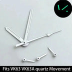 32.5mm Green Luminous Dial & Hands for VK63 Movement, Watch Accessory Set - STRAPS