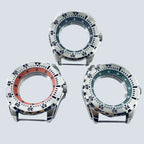 44mm Silver Stainless Steel Watch Case for NH34-NH72, 22mm Lug, Chapter Ring - STRAPS