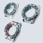 44mm Silver Stainless Steel Watch Case for NH34-NH72, 22mm Lug, Chapter Ring - STRAPS