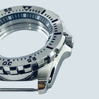 44mm Silver Stainless Steel Watch Case for NH34-NH72, 22mm Lug, Chapter Ring - STRAPS