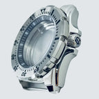 44mm Silver Stainless Steel Watch Case for NH34-NH72, 22mm Lug, Chapter Ring - STRAPS