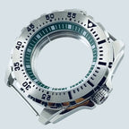 44mm Silver Stainless Steel Watch Case for NH34-NH72, 22mm Lug, Chapter Ring - STRAPS