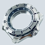 44mm Silver Stainless Steel Watch Case for NH34-NH72, 22mm Lug, Chapter Ring - STRAPS