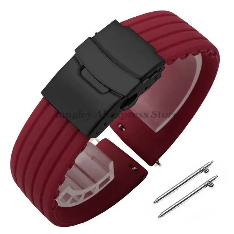 8mm 20mm 22mm 24mm Quick Release Silicone Watchband for Huawei, Fossil, Seiko & More STRAPS
