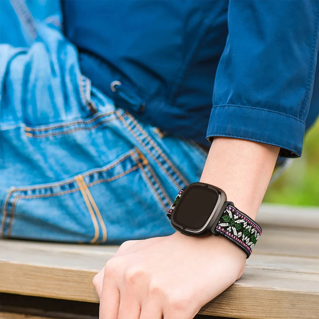 Adjustable Elastic Nylon Strap for Fitbit Versa 3/4, Sense & Sense 2 – Comfortable & Breathable - STRAPS