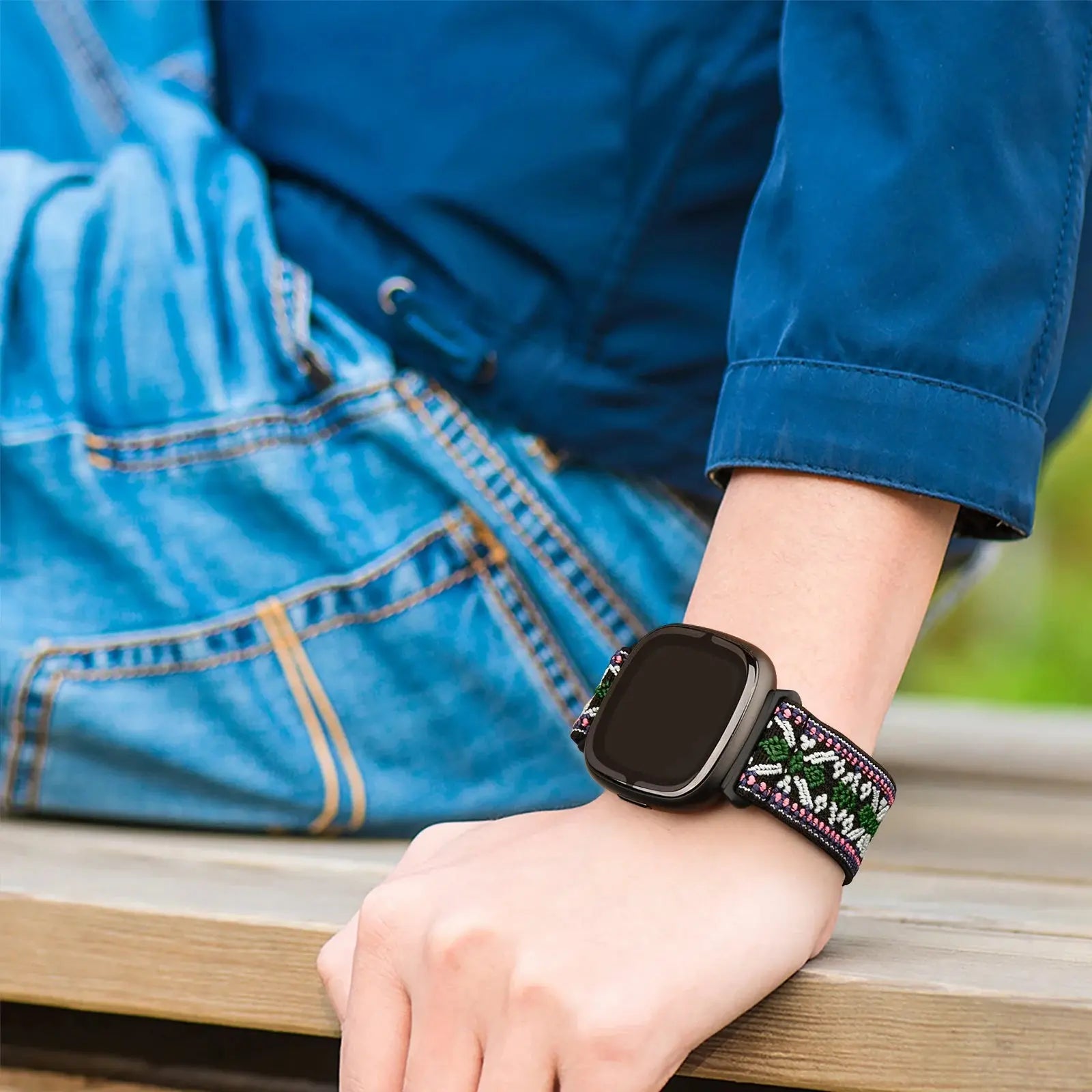 Adjustable Elastic Nylon Strap for Fitbit Versa 3/4, Sense & Sense 2 – Comfortable & Breathable - STRAPS