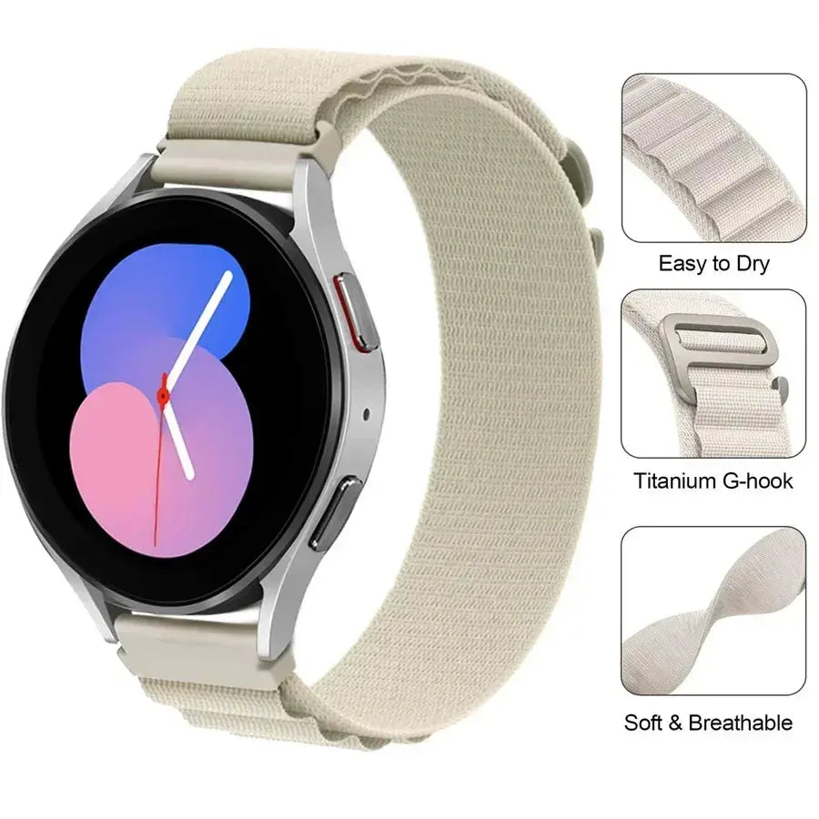 Alpine Loop Nylon Watch Band 20mm/22mm for Samsung Galaxy Watch 6/5/4/Active 2, Huawei GT 2 STRAPS