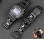 Black Plastic & Steel Band for Casio G-SHOCK - DW-5600, DW6900, GW-M5610 - STRAPS