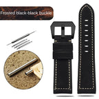 Blue Frosted Vintage Leather Watch Strap – Fits Panerai, JEEP, Seiko, Breitling, Diesel | 22mm-26mm - STRAPS