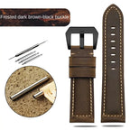 Blue Frosted Vintage Leather Watch Strap – Fits Panerai, JEEP, Seiko, Breitling, Diesel | 22mm-26mm - STRAPS