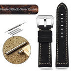 Blue Frosted Vintage Leather Watch Strap – Fits Panerai, JEEP, Seiko, Breitling, Diesel | 22mm-26mm - STRAPS