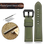 Blue Frosted Vintage Leather Watch Strap – Fits Panerai, JEEP, Seiko, Breitling, Diesel | 22mm-26mm - STRAPS