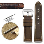 Blue Frosted Vintage Leather Watch Strap – Fits Panerai, JEEP, Seiko, Breitling, Diesel | 22mm-26mm - STRAPS