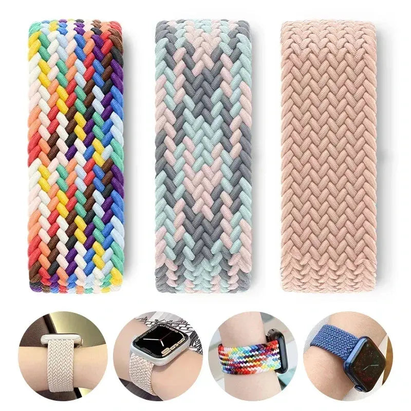 Braided Nylon  Solo Loop Strap for Apple Watch, Series 9, 8, SE, 7, 6, 5, 4, 3, Ultra (38mm to 49mm) STRAPS