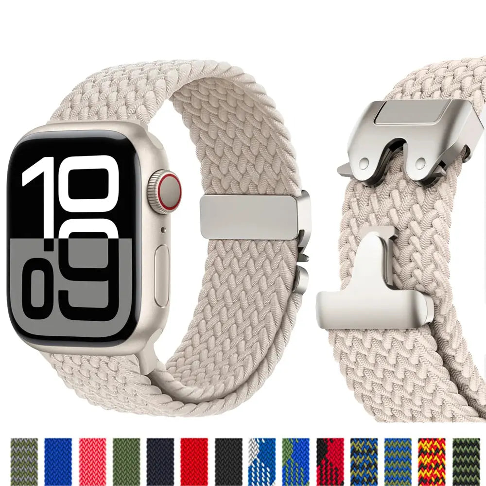 Braided Nylon Strap for Apple Watch – Series 10, SE, 9, 8, 7, Ultra, 6, 5, 4, 3, 2, 1 (38mm to 49mm) STRAPS