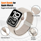 Braided Nylon Strap for Apple Watch – Series 10, SE, 9, 8, 7, Ultra, 6, 5, 4, 3, 2, 1 (38mm to 49mm) STRAPS