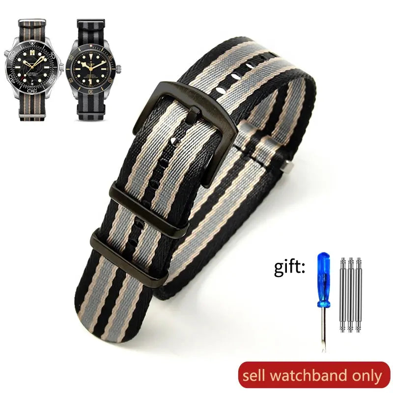 Breathable Soft Nylon Watchband – 20mm & 22mm Strap for Omega, Longines, Seiko, Casio, Mido - STRAPS