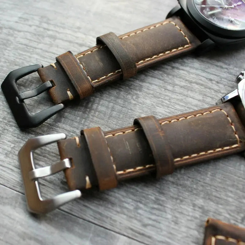 Brown Calf Leather Watch Strap for Panerai Luminor Marina - 22/24/26mm - STRAPS