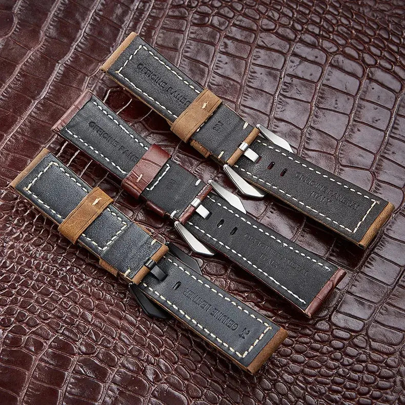 Brown Calf Leather Watch Strap for Panerai Luminor Marina - 22/24/26mm - STRAPS